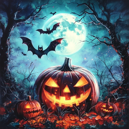 Full Moon Pumpkin Patch - Diamond Painting